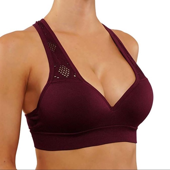 Push Up Bra Women's Yoga Crop Top Sports - Picture 2 of 2